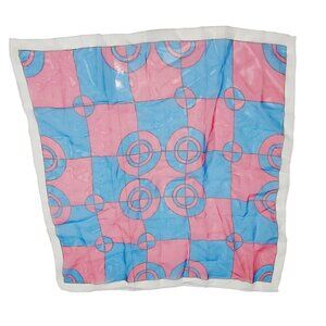 Vintage Scarf Red White Blue Geometric 20" Square